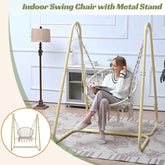 Bellemave® Swing Chair Handmade Macrame Swing Hammock Chair with Stand - Bellemave